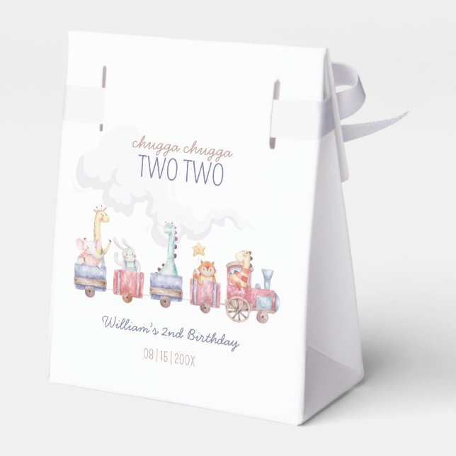 Caja Para Regalos Tren de Juguetes a bordo Invitación de cumpleaños, (Reverso)