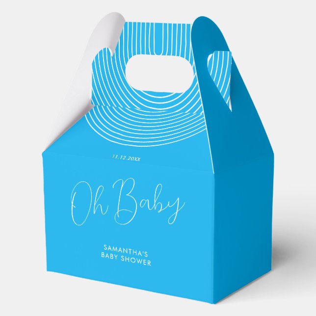 Caja Para Regalos Trend Blue Baby Shower Script (Anverso)