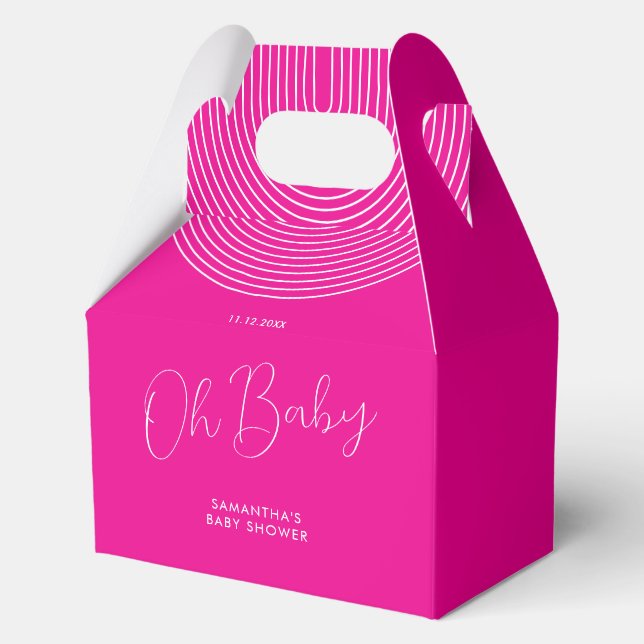 Caja Para Regalos Trend Pink Baby Shower Script (Anverso)
