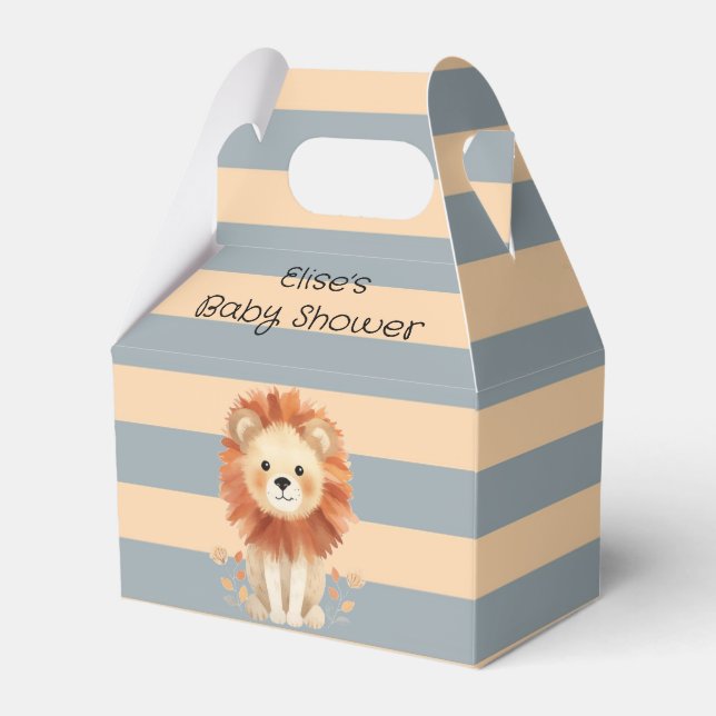 Caja Para Regalos Trendy Baby Lion Stripes Boy Baby Shower (Front Side)