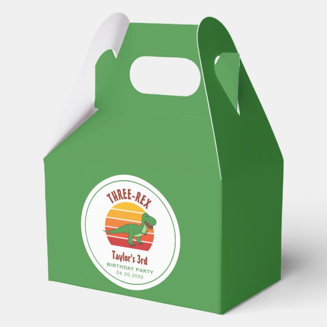 Caja Para Regalos Tres Rex Dinosaurio Género Diversión Neutral Terce (Anverso)
