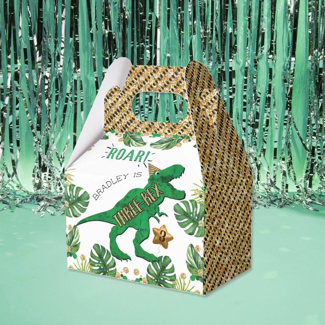 Caja Para Regalos Tres Rex Dinosaurio Tercer Cumpleaños (Subido por el creador)