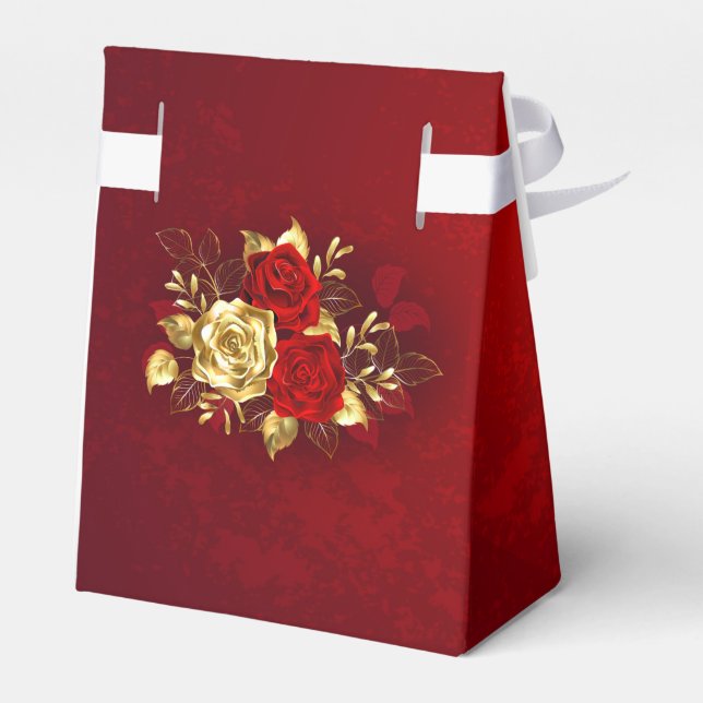Caja Para Regalos Tres Rosas Joyas (Reverso)