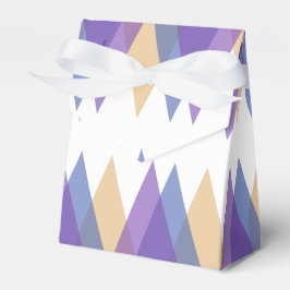 Caja Para Regalos Triángulos morados, azules y amarillos