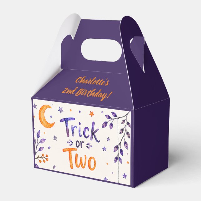 Caja Para Regalos Trick or Two Halloween 2do Cumpleaños Fiesta Diver (Front Side)