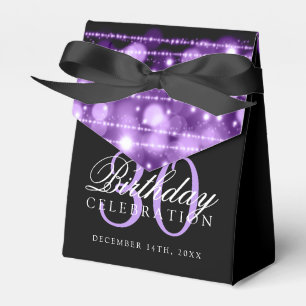 Caja Para Regalos trigésimo La fiesta de cumpleaños chispea púrpu