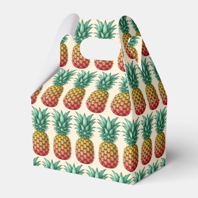 Caja Para Regalos Tropical party with retro pineapple (Front Side)