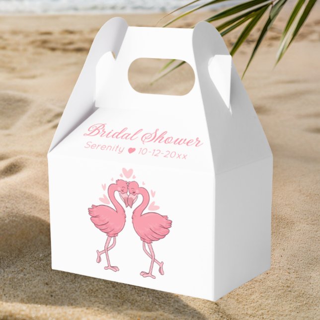 Caja Para Regalos Tropical Pink Flamingo Hawaiian Luau Bridal Shower (Subido por el creador)