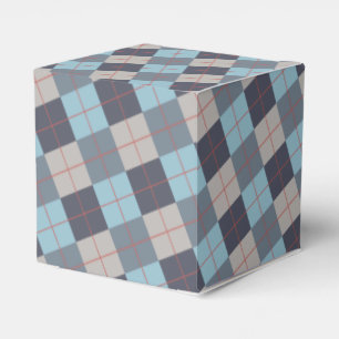 Caja Para Regalos Truco Azul Gris Algodón Naranja Patrón rojo