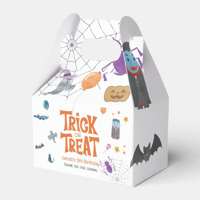 Caja Para Regalos Truco o trato de criaturas de Halloween fiesta de  (Front Side)