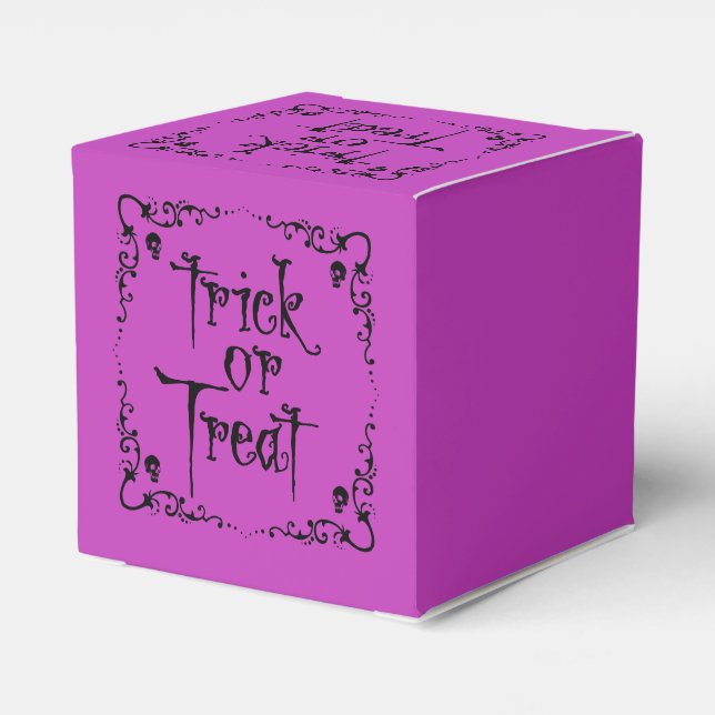 Caja Para Regalos Truco o trato morado envenenado (Reverso Costado)