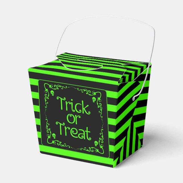 Caja Para Regalos Truco o trato verde baba  (Front Side)