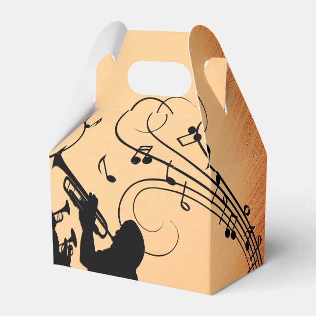 Caja Para Regalos Trumpet Section Jazz Music Naranja Rust (Front Side)