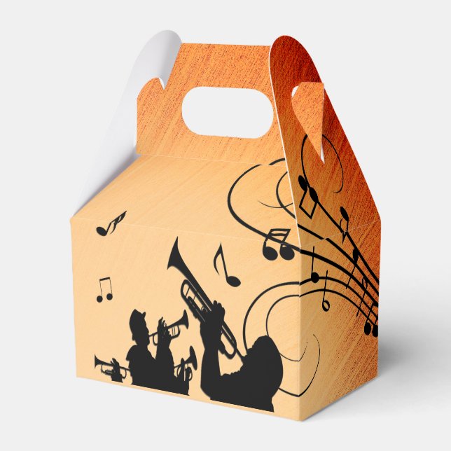 Caja Para Regalos Trumpet Section Jazz Music Naranja Rust (Front Side)