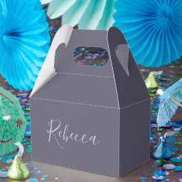 Caja Para Regalos Tu nombre | Elegante guión de lavanda en morado ne