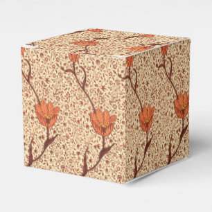 Caja Para Regalos Tulip Damask de Art Nouveau, Coral y Beige