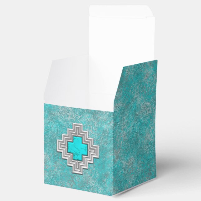 Caja Para Regalos Turquesa del Suroeste (Abierto)