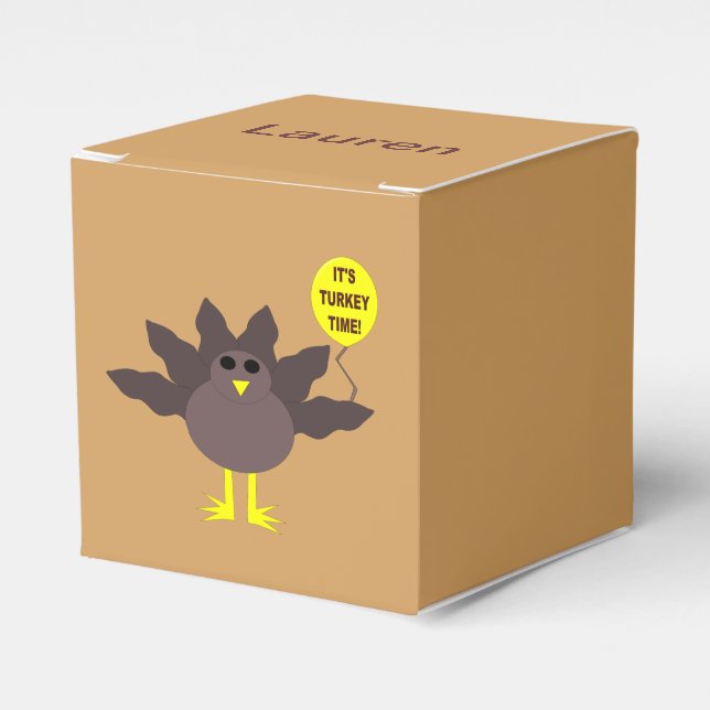 Caja Para Regalos Turquía Time Thankde Personalizado Favor Box (Costado Anverso)