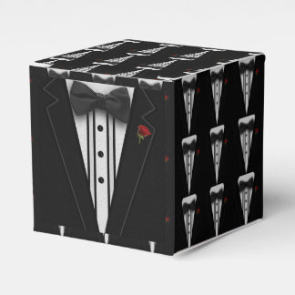 Caja Para Regalos Tuxedo negro con corbata