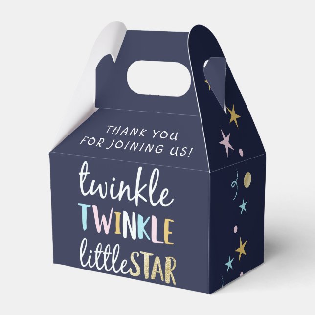 Caja Para Regalos Twinkle Little Star Confetti & Blue Baby Shower (Front Side)