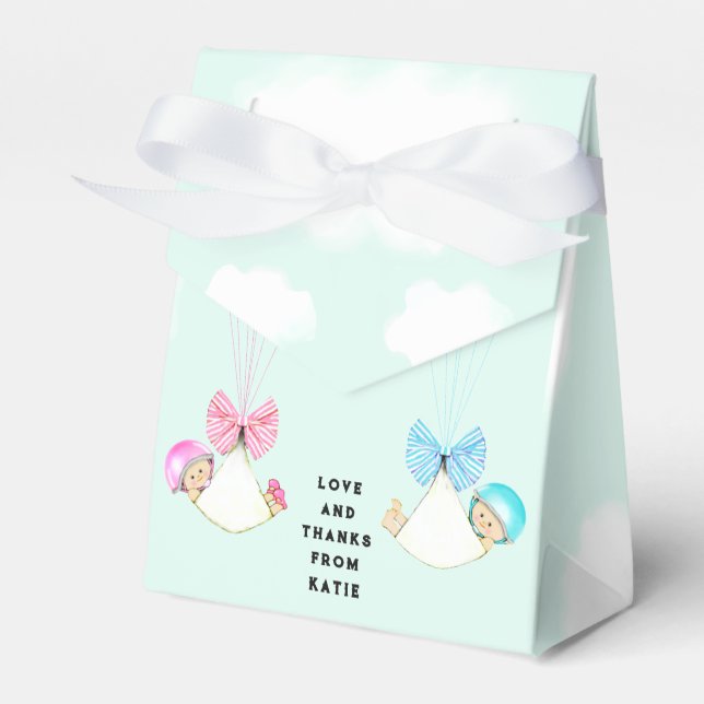 Caja Para Regalos Twins Baby Shower Gracias (Front Side)