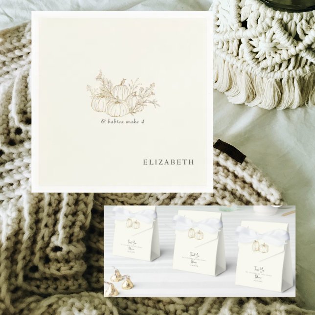 Caja Para Regalos Twins Pumpkins Cream Baby Shower (Subido por el creador)