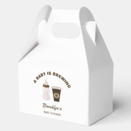 Caja Para Regalos Un bebé está preparando café Baby Shower Brown Whi