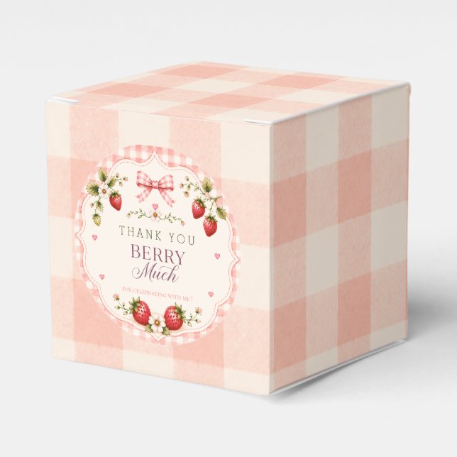 Caja Para Regalos Un Cumpleaños Dulce a las Fresas (Costado Anverso)