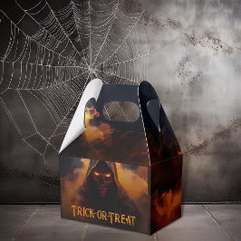 Caja Para Regalos Un demonio oscuro con naranja humo halloween