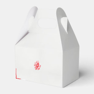 Caja Para Regalos un dibujo de una flor roja sobre un fondo blanco