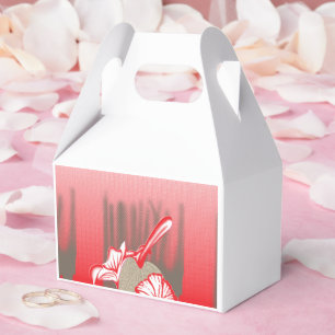 Caja Para Regalos Un diseño gráfico vibrante presenta un patrón rojo