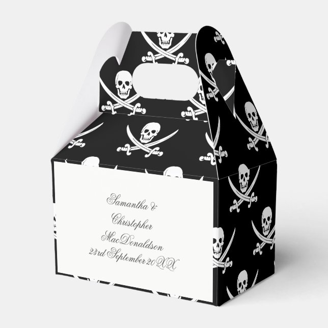 Caja Para Regalos Un divertido boda con tema de la bandera pirata (Front Side)