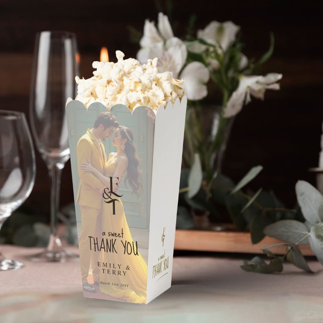 Caja Para Regalos Un dulce agradecimiento a Monograma Boda mínimo (Subido por el creador)