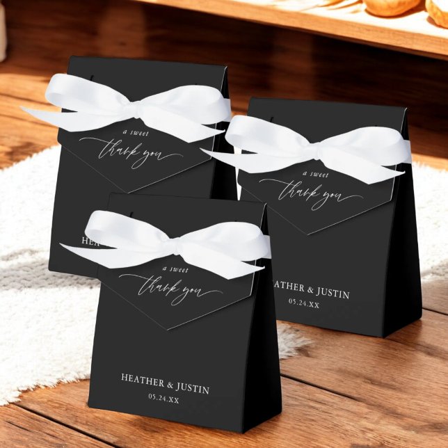 Caja Para Regalos Un dulce agradecimiento a tu elegante Boda negro (Subido por el creador)