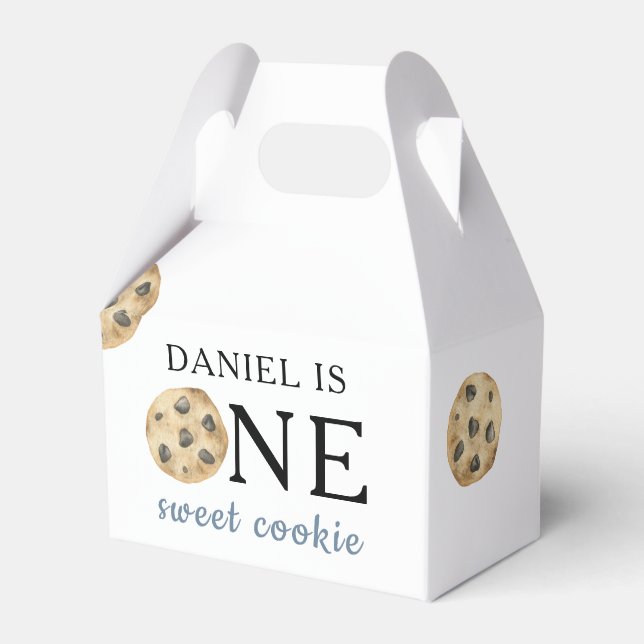 Caja Para Regalos Un Dulce Cookie y Leche Primera Cumpleaños   (Front Side)