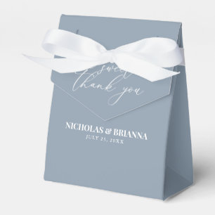 Caja Para Regalos Un dulce gracias Boda Minimalista Dusty Blue
