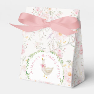 Caja Para Regalos Un ganso tonto lazo rosa rubor niña 1er cumpleaños