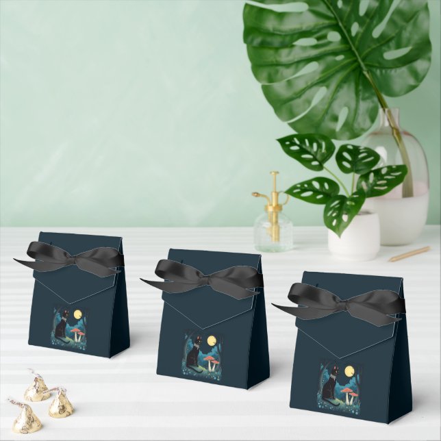 Caja Para Regalos Un gato negro familiar y toadstools Halloween 1 (Múltiple)