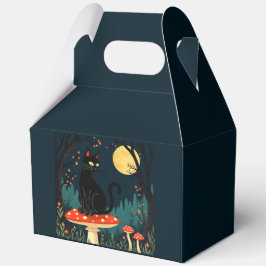 Caja Para Regalos Un Gato Negro Familiar y Toadstools Halloween 3