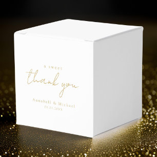 Caja Para Regalos ¡Un gracias dulce! Boda minimalista y lujoso