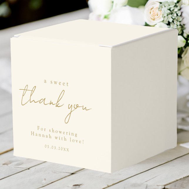Caja Para Regalos ¡Un gracias dulce! Mínima, lujosa, ducha de novia (A sweet thank you! Minimal, luxury, bridal shower Favor Boxes)