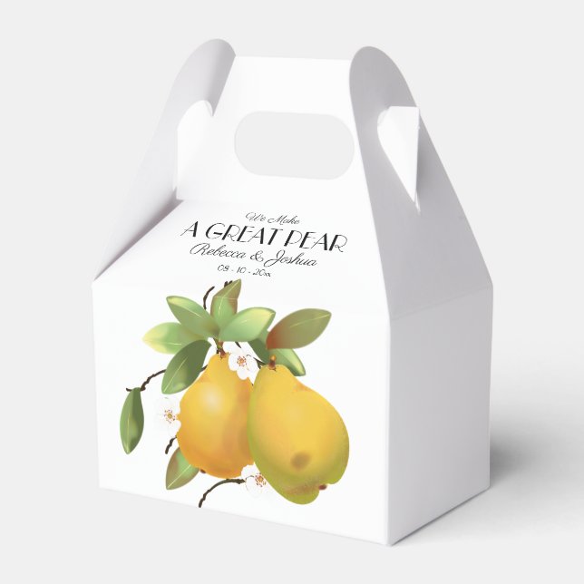 Caja Para Regalos Un gran favor de boda de pera (Front Side)