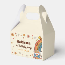 Caja Para Regalos Un Groovy Babe Retro Arcoiris primer cumpleaños