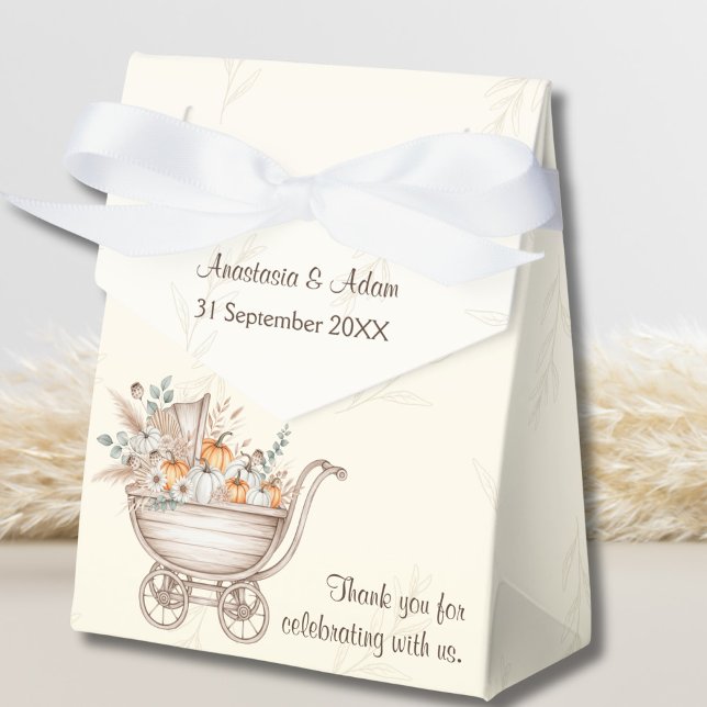 Caja Para Regalos Un pequeño Baby Shower de calabaza (A Little Pumpkin Is On The Way Baby Shower Favor Box)