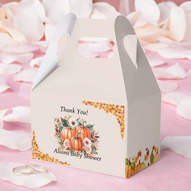 Caja Para Regalos Un pequeño calabaza en el otoño de la floral Baby  (Boda)