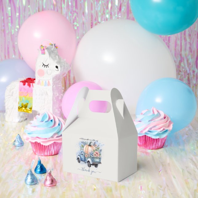 Caja Para Regalos Un pequeño camión de calabaza de acuarela azul Bab (Fiesta)