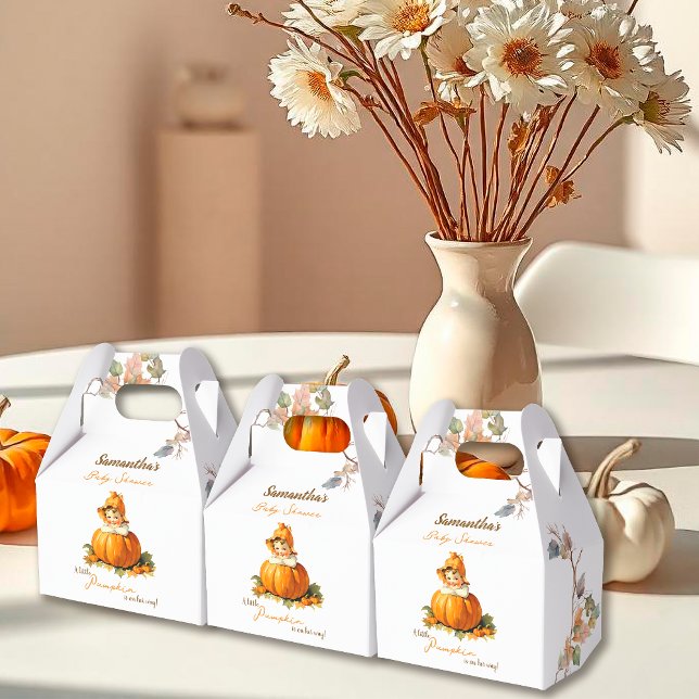 Caja Para Regalos Un pequeño Chica de calabaza de otoño Baby Shower (Subido por el creador)