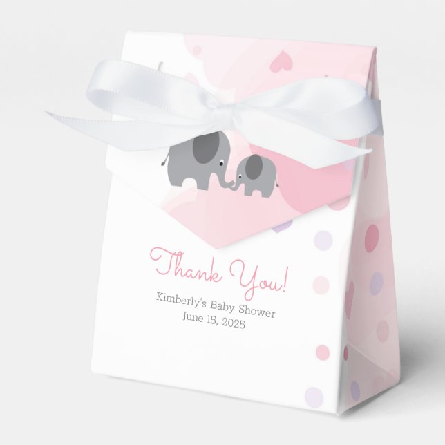 Caja Para Regalos Un pequeño elefante de cacahuate Chica Baby Shower (Front Side)