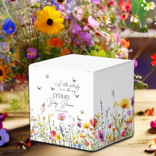 Caja Para Regalos Un pequeño mariposa con flores silvestres Baby Sho (Subido por el creador)