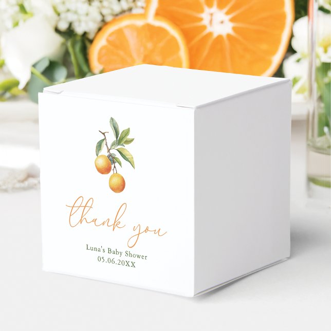 Caja Para Regalos Un Pequeño Testigo Está En Camino Naranja Baby Sho (Subido por el creador)